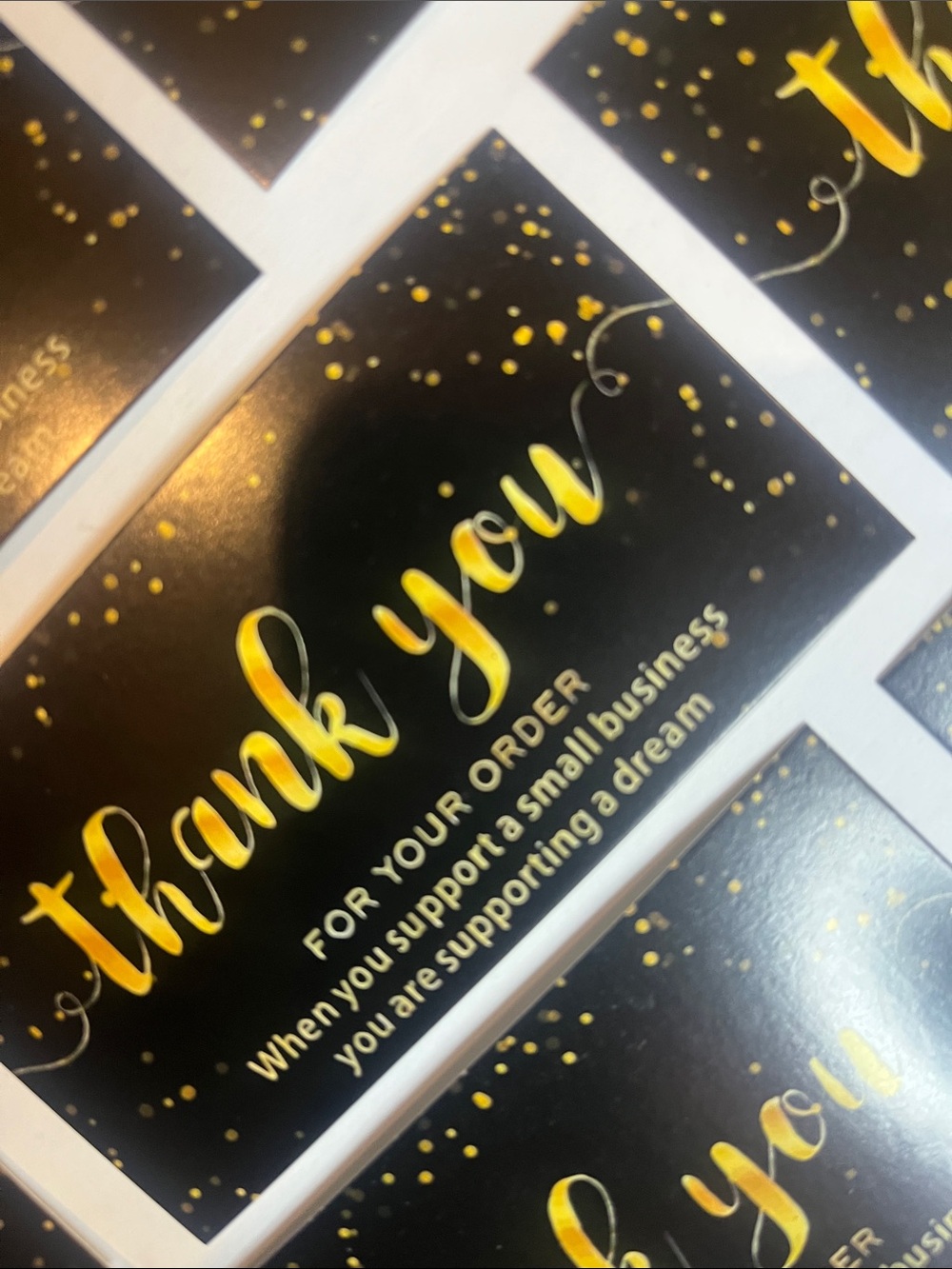 (25) Black & Gold Thank You Cards - Picture 2 of 5